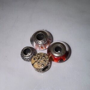 Pandora Red and Gold Charm Set